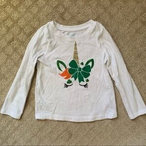 NFS Cat & Jack unicorn toddler St. Patrick’s day long sleeve t-shirt size 3T